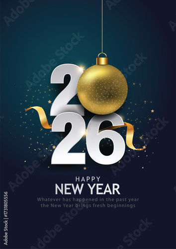 2026 Happy New Year club poster Background for your Flyers and Greetings Card graphic or new year themed party invitations. abstract vector illustration design