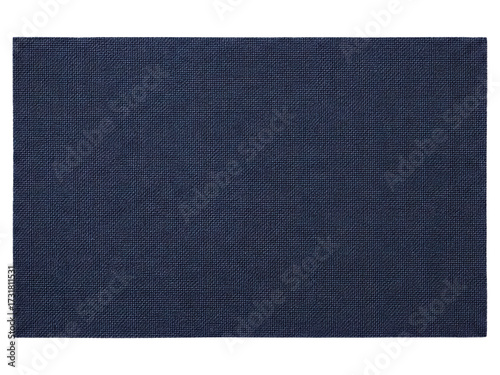 Dark blue woven fabric table placemat on a transparent background