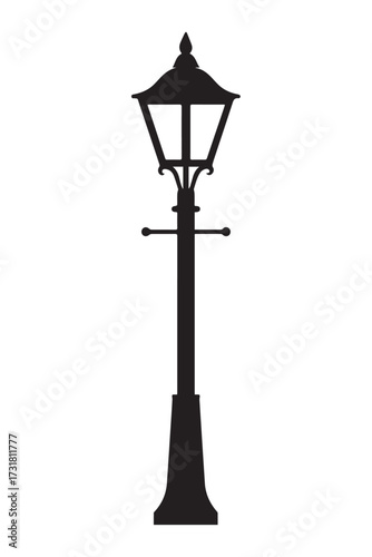 A traditional lamppost. The design features a tall, tapered post with a decorative base and a lantern-style lamp at the top. The overall style is reminiscent of historic gas lamps or streetlights.