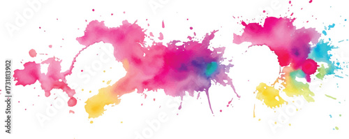Colorful Holi Powder Dust Explosion with Multicolor Paint Cloud on White Background for Abstract Festival Art and Creative Party Design