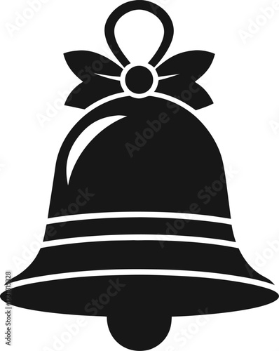Christmas bell silhouette black icon