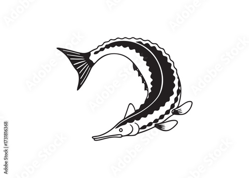 Eel fish silhouette black vector design for aquatic illustration.