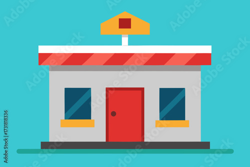 A simple cartoon of a post office vector illustration