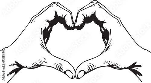 Hand-formed Heart Shape: Two hands tenderly form a heart shape, symbolizing love, compassion, and connection.  A simple yet profound gesture expressing deep affection.