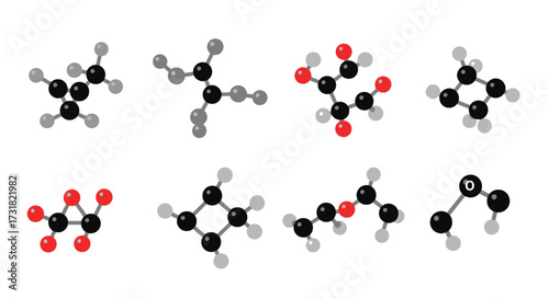 Molecular structures of organic compounds with carbon hydrogen and oxygen