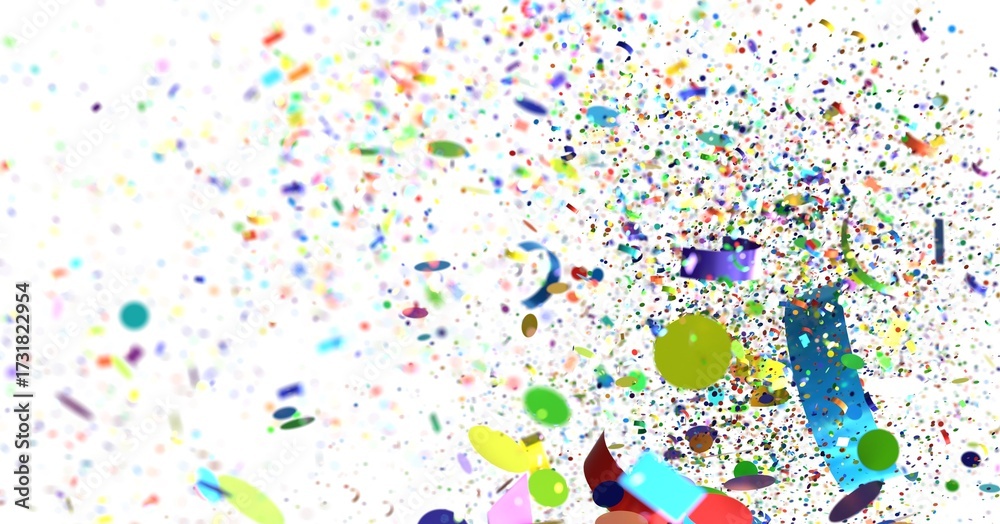 Fototapeta premium Vibrant confetti burst, perfect for festive designs. Ideal for celebrations, parties, and joyful occasions.