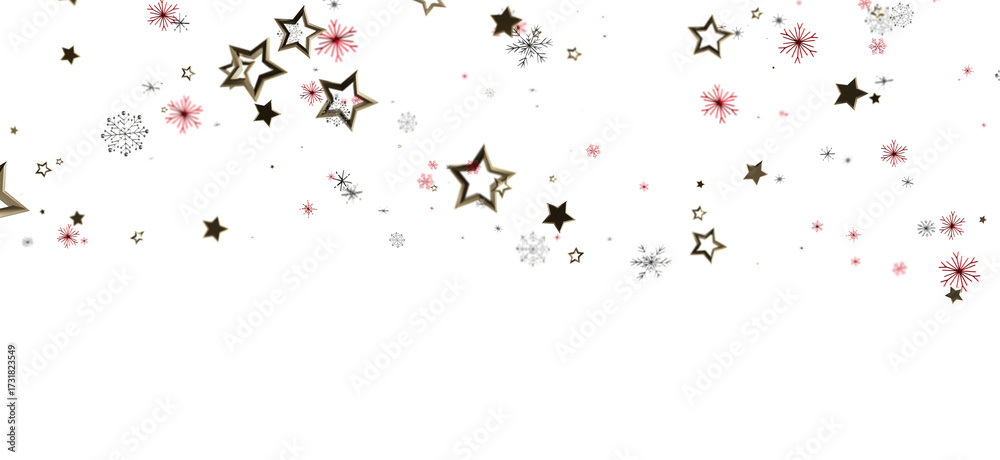 Obraz premium Elegant and festive background featuring golden stars and snowflakes. Perfect for Christmas, New Year, winter holidays, celebrations, and any de