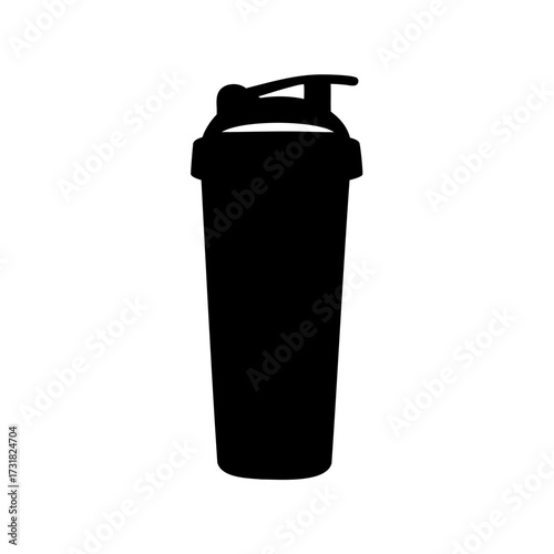 Wallpaper Mural Black and white silhouette of protein shaker used for fitness nutrition Torontodigital.ca