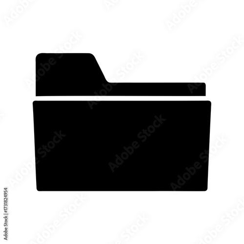 Simple and recognizable black folder icon commonly used in computer systems