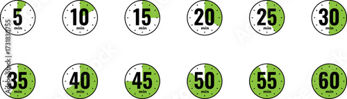 collection of countdown timer chronometer symbol design
