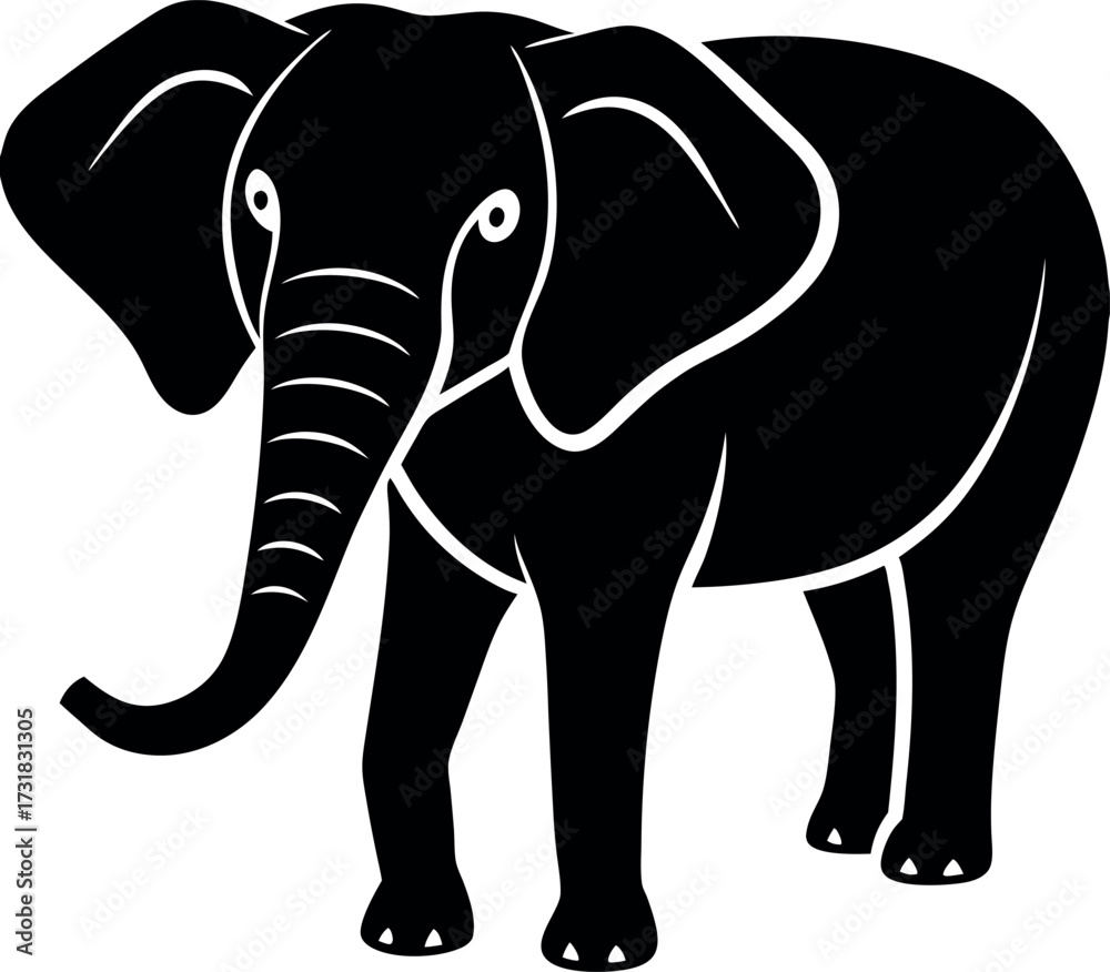 Obraz premium Vectorized Drawing Of Elephant