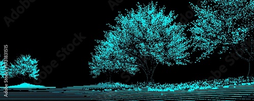 Hyper-stylized boot screen from early PC with cyan scanlines and file tree