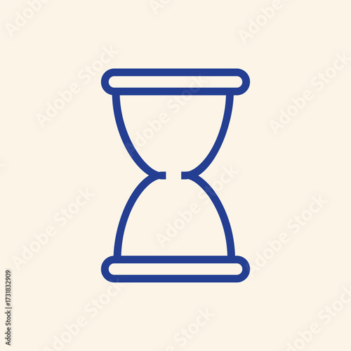 Striking blue hourglass icon symbolizes precious time running out, urgency, and the importance of deadlines in business and life.