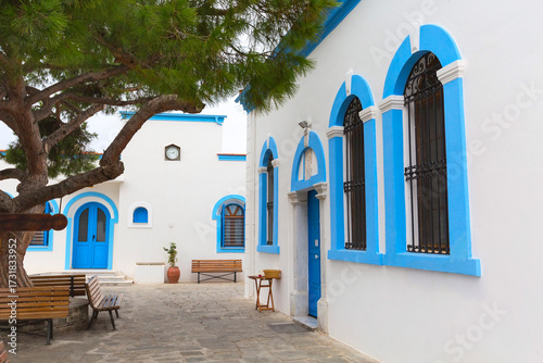 Greek traditional white and blue windows