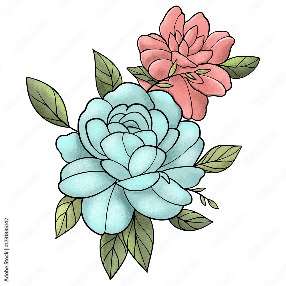 Fototapeta premium Flowers Illustration Digital Drawing