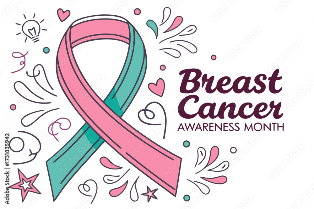 Naklejka premium BREAST CANCER AWARENESS MONTH vector illustration