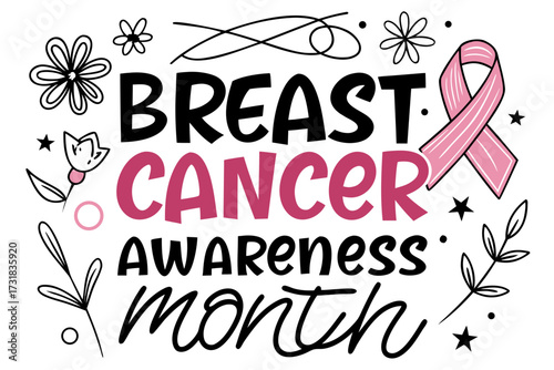 BREAST CANCER AWARENESS MONTH vector illustration