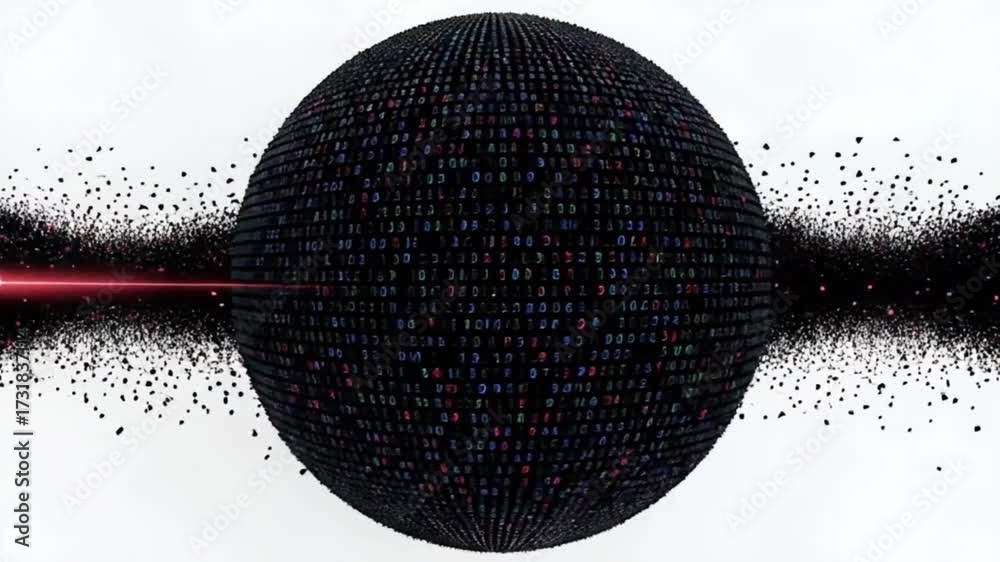 Quantum Data Collapse Sphere - 4K Digital Entropy for Tech Visuals ...