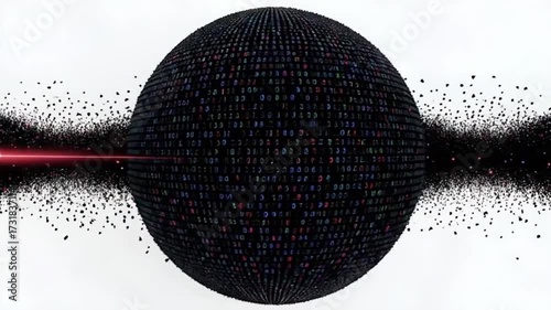 Quantum Data Collapse Sphere - 4K Digital Entropy for Tech Visuals & Sci-Fi Art  