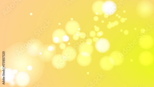 Vibrant abstract background with soft bokeh lights in warm yellow and orange hues, creating dreamy and cheerful atmosphere. glowing circles vary in size, adding depth and interest