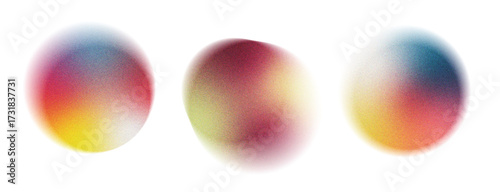 Set color circle gradient noise vector illustration