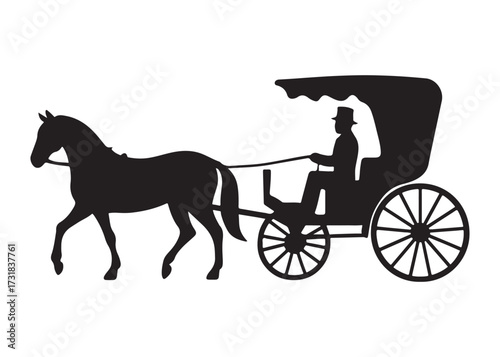 carriage logo silhouette vrctor, carriage of transport silhouette vrctor illustration, horse and carriage silhouette vector, horse with carriage logo silhouettes vector on a white background