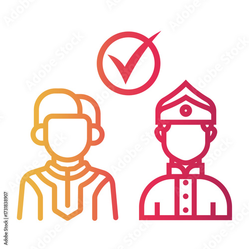 difference Line Gradient Icon