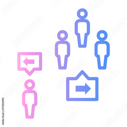 difference Line Gradient Icon