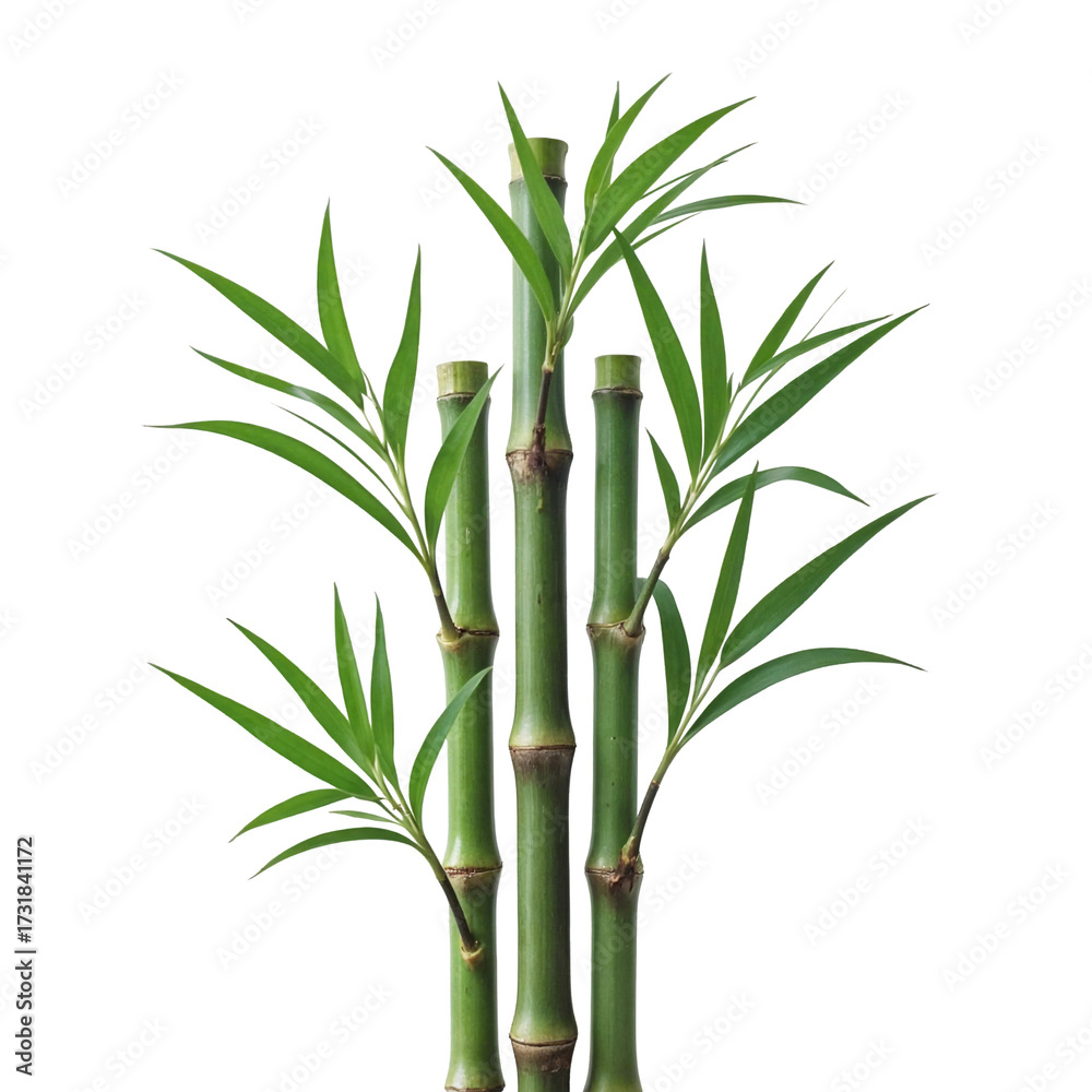 Obraz premium (AI) Vibrant green bamboo plant sprig on transparent background