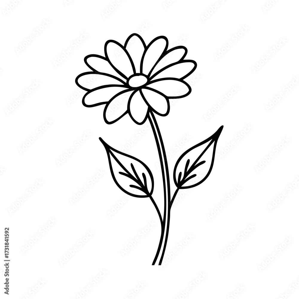 Obraz premium wildflower line art style vector illustration