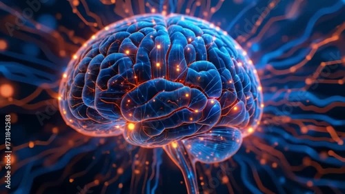 Neural Synapse Brain Glow - 4K Digital Consciousness for Tech Visuals & Sci-Fi Art  
