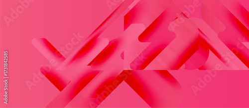 Abstract pink design. Overlapping shapes create dynamic visual effect. Gradient hues add depth, modern aesthetic. Simple composition.