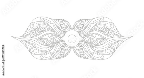 Symmetrical Abstract Design with Flowing Lines for Meditative Adult Coloring