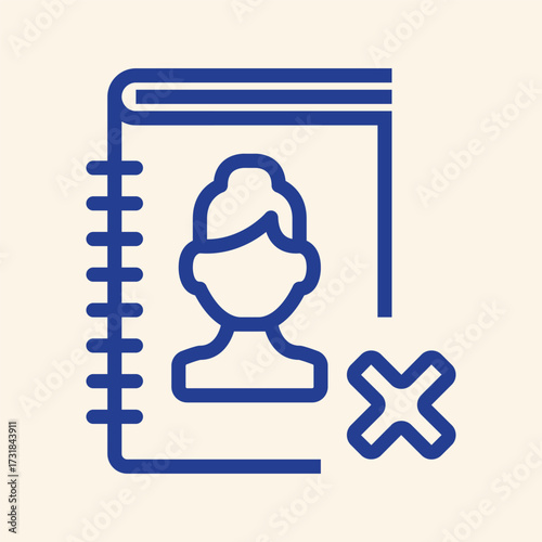 Digital profile deleted, profile removed from contact list, user account deactivated, or access denied concept.