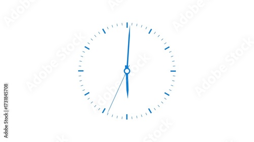 Seamless 24-Hour Wall Clock Animation – Transparent Background with Spinning Clock Hands in 12-Hour Time Lapse Loop, Ideal for Time Concept Visuals, Motion Graphics, and Digital Clock Effects