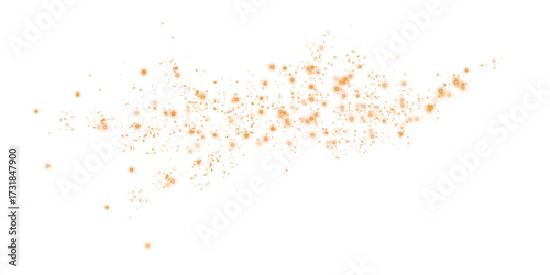 Orange Magical Glowing Particles, Burst with Confetti and Firework Spark Elements for Celebration Design