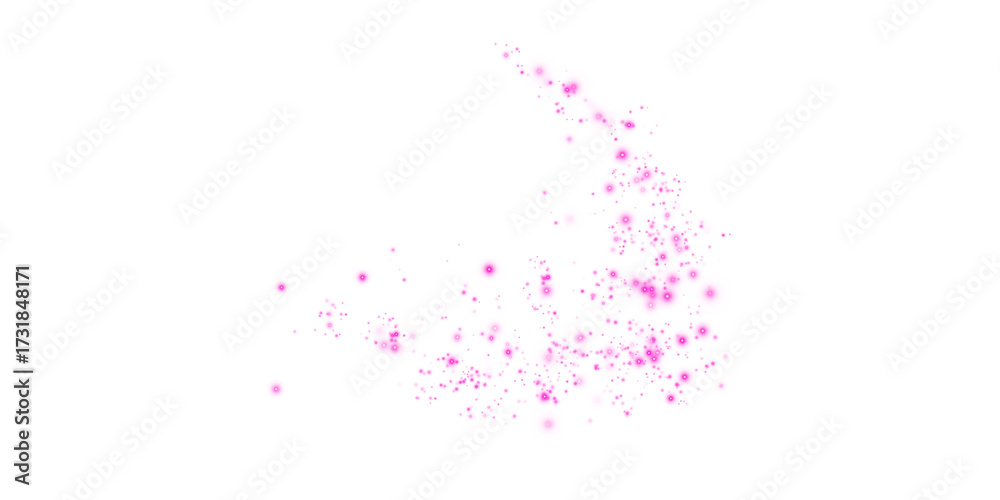 Fototapeta premium Pink Magical Glowing Particles, Burst with Confetti and Firework Spark Elements for Celebration Design