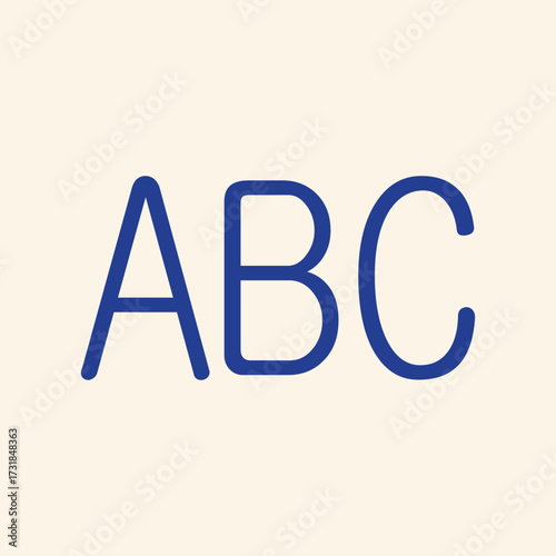 Bold blue ABC letters on a soft cream background create a modern, clean design perfect for educational or branding concepts.