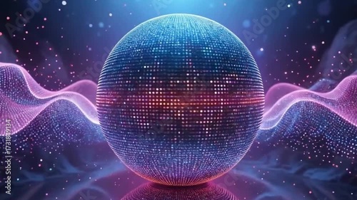 Quantum Pixel Pulse Sphere - 4K Hypnotic Data Flow for Tech Visuals & Digital Art  