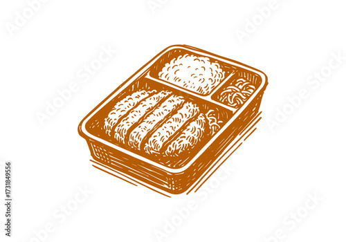 Katsu hand drawn sketch vector illustration