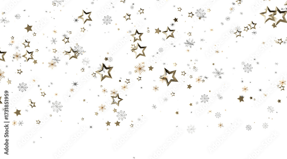 Fototapeta premium Sparkling stars and snowflakes, perfect for holidays, celebration, and winter designs.