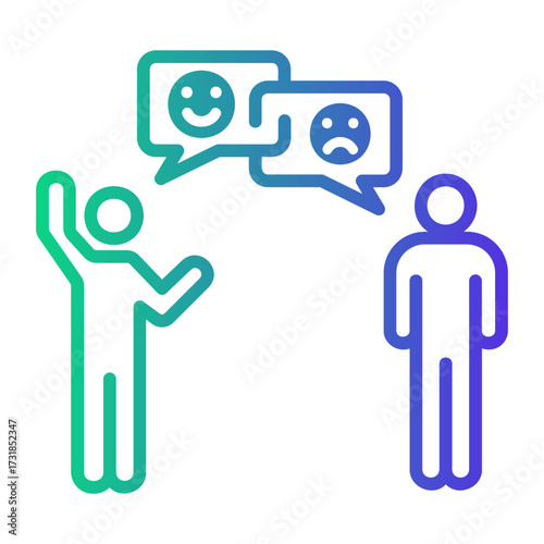 difference Line Gradient Icon