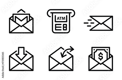 Technology and communication icons – calendar, chat, phone, internet, security