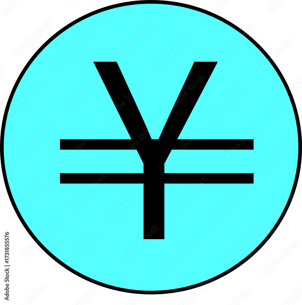 Obraz premium Yen Currency Symbol Doodle Art – Minimalist Black & White Design