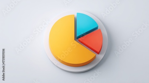 Free Download 3D Colorful Pie Chart Displaying Business Data Visualization with Bright Segments on a Clean White Background for Modern Analytical Reporting and Presentations - GFXLoad