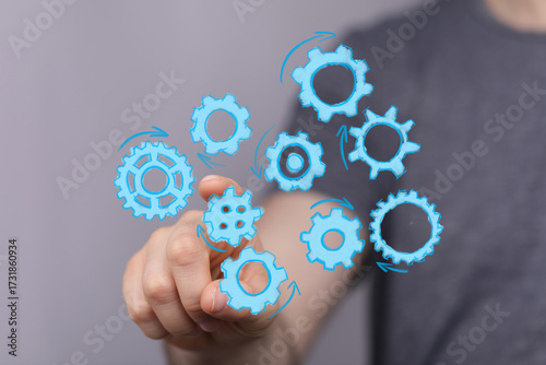 Abstract image of gears sym...