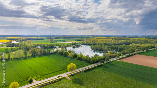 Kapbusch See in der Nähe von Brachelen im Kreis Heinsberg, Drohnenaufnahme