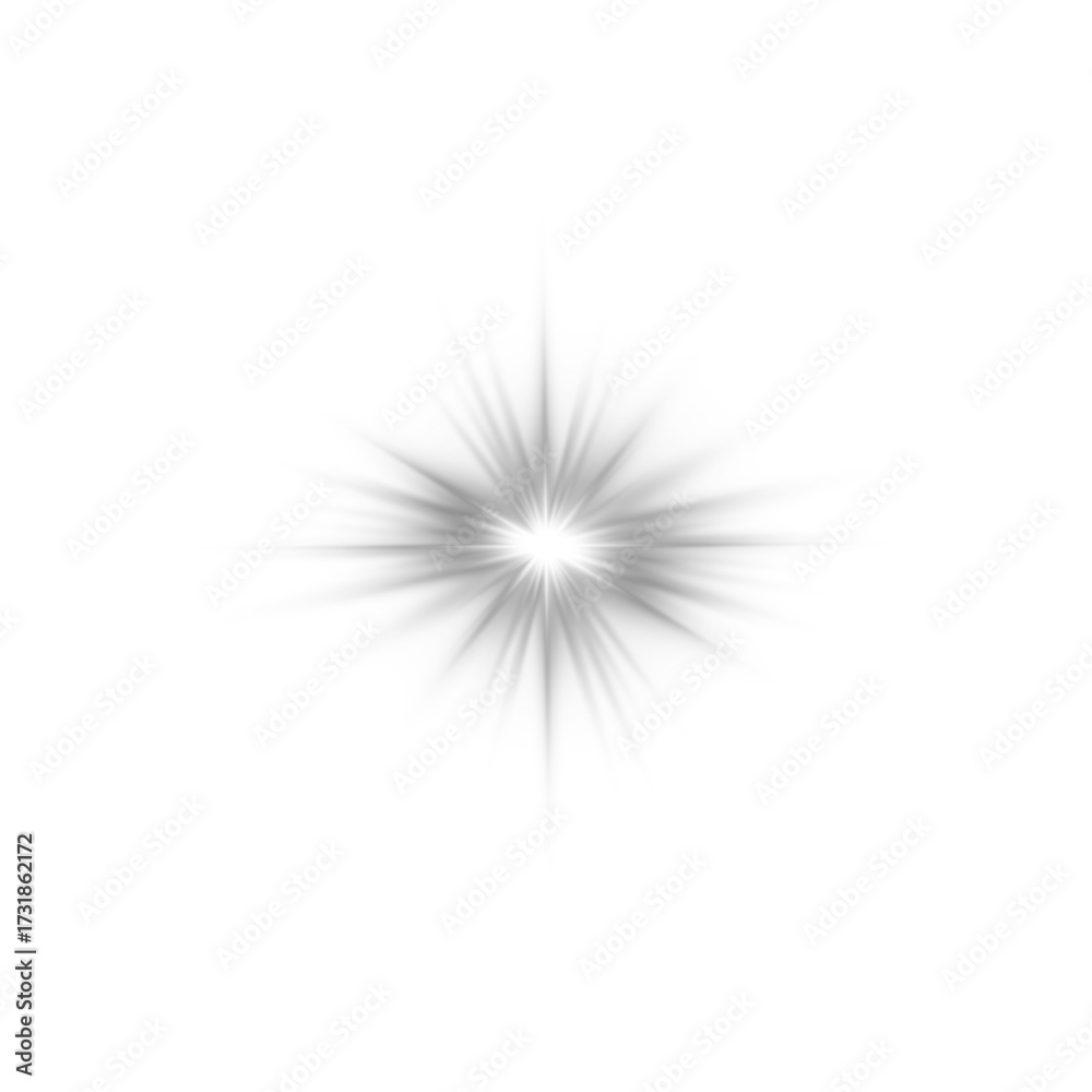 Fototapeta premium White Star Light Sparkle, Glowing Flare Effect and Shimmer Shine Glow Elements