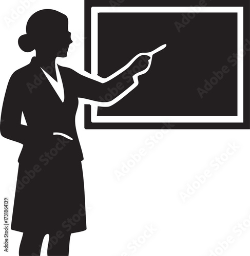 Silhouette of a education: instruction lesson