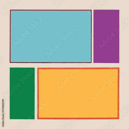 Bad print frames box set retro logo old vintage illustration poster template design vector elements